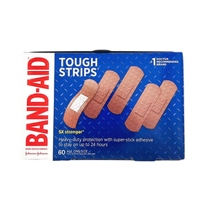 One unit of J&J Band-Aid Tough Strips 5x Stronger 60 All One Size - Back 