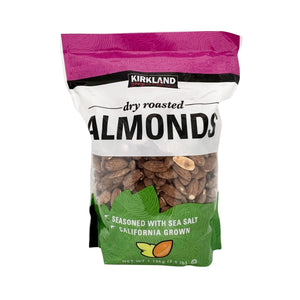 One unit of Kirkland Dry Roasted Almonds 2.5 lbs