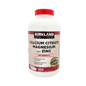 One unit of Kirkland Signature Calcium Citrate Magnesium and Zinc 500 Tablets