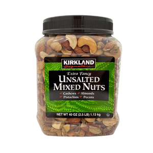 One unit of Kirkland Unsalted Mixed Nuts 2.5 lbs
