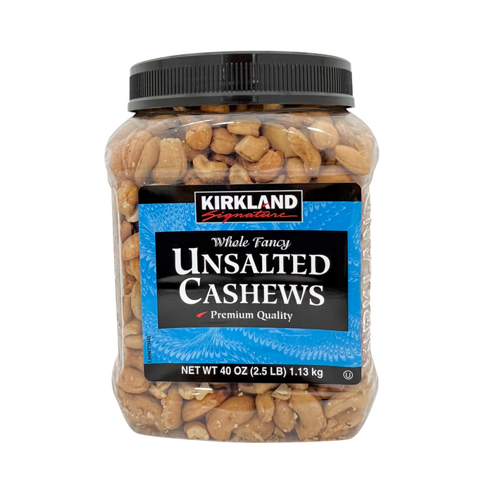 Kirkland Whole Fancy Unsalted Cashews 40 oz
