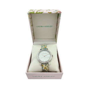 One unit of Laura Ashley Floral Band Ladies Watch - Blue