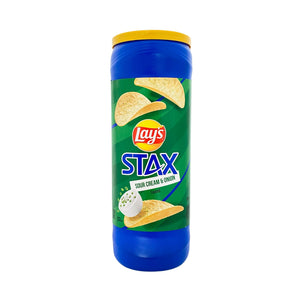 Container of Lay's Stax Sour Cream & Onion Potato Crisps 5 1/2 oz