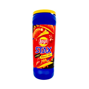 Tube of Lay's Stax Xtra Flamin' Hot Potato Crisps 5 1/2 oz