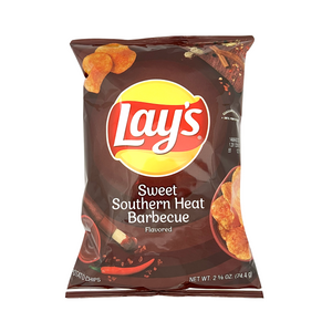 One unit of Lay's Sweet Southern Heat Barbecue Potato Chips 2 5/8 oz