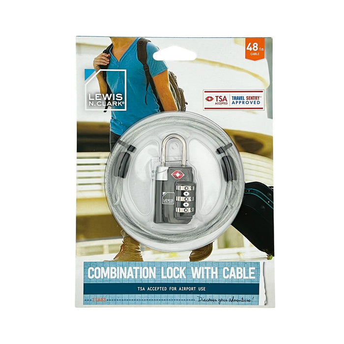 Lewis N Clark Combination Lock with Cable