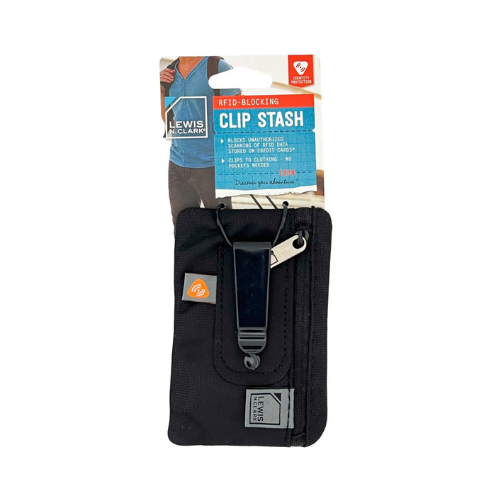 Lewis N Clark RFID Belt Clip Stash - Black