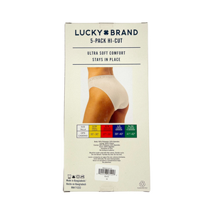 One unit of Lucky Brand Hi-Cut 5pk Women's Underwear - Small - Back