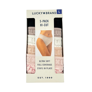 One unit of Lucky Brand Hi-Cut 5pk Women's Underwear - Large