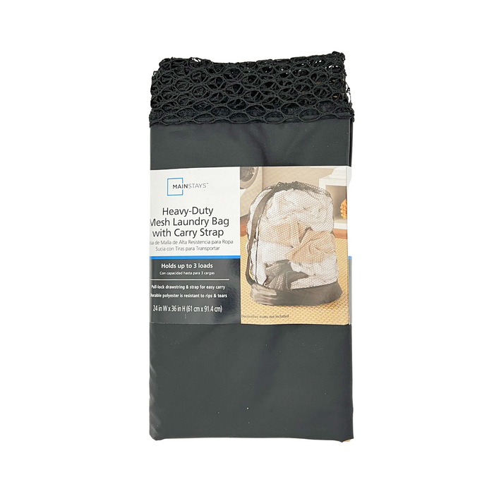 Mainstays Heavy Duty Mesh Laundry Bag with Carry Strap