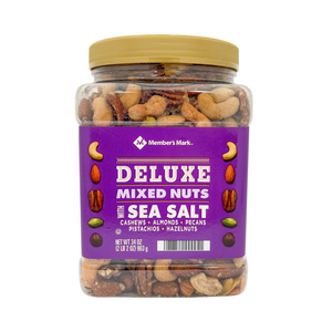 One unit of Member's Mark Deluxe Mixed Nuts with Sea Salt 34 oz