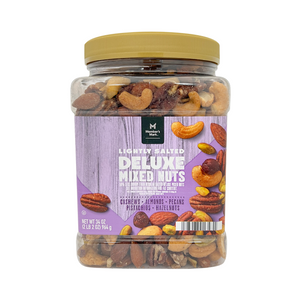 One unit of Member's Mark Lightly Salted Deluxe Mixed Nuts with Sea Salt 34 oz