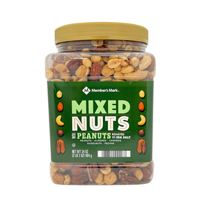 One unit of Member's Mark Mixed Nuts with Peanuts Roasted with Sea Salt 34 oz
