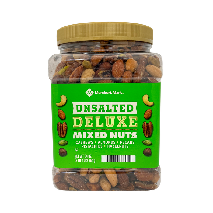 Member's Mark Unsalted Deluxe Mixed Nuts 34 oz