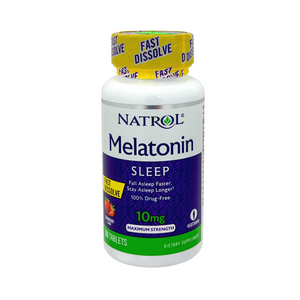 One unit of Natrol Melatonin 10 mg Fast Dissolve Tablets Strawberry 60 tablets