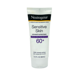 One unit of Neutrogena Sensitive Skin SPF 60 Mineral Sunscreen 3 fl oz