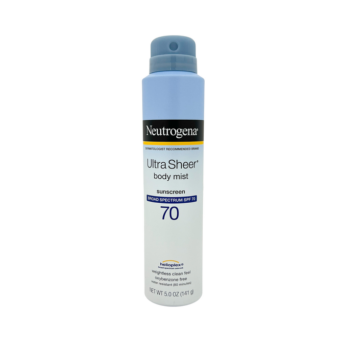 Neutrogena Ultra Sheer Body Mist Sunscreen Spray SPF 70 5 oz
