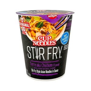 One unit of Nissin Cup Noodles Stir Fry Style Asian Noodles Teriyaki Chicken 3 oz