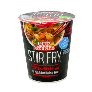 Nissin Cup Noodles Stir Fry Style Asian Noodles in Sauce Teriyaki Beef 3 oz