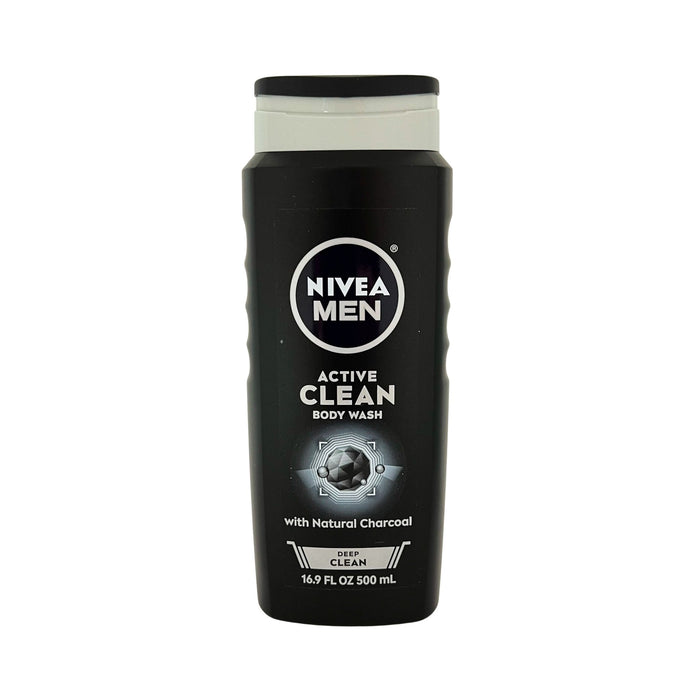 Nivea Men Active Clean Body Wash with Natural Charcoal 16.9 oz