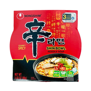 Nongshim Gourmet Spicy Shin Bowl Noodle Soup 3.03 oz