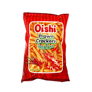 One unit of Oishi Prawn Crackers Spicy 3.17 oz