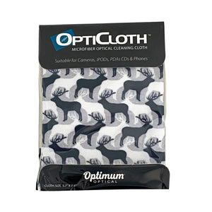 Opticloth Microfiber Optical Cleaning Cloth - Black/White Reindeer