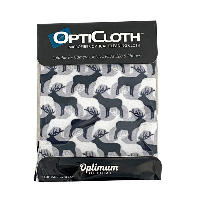 Opticloth Microfiber Optical Cleaning Cloth - Black/White Reindeer