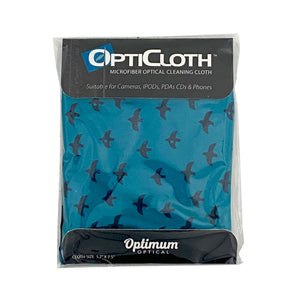 Opticloth Microfiber Optical Cleaning Cloth - Teal - Birds