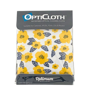 Opticloth Microfiber Optical Cleaning Cloth - Yellow Flowers