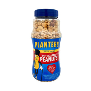 Bottle of Planters Lightly Salted Dry Roasted Peanuts 16 oz