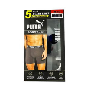 Puma Sport Luxe 5 pack Performance Boxer Brief - Medium in box