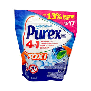 One unit of Purex 4 in 1 Laundry Detergent 17 Pacs