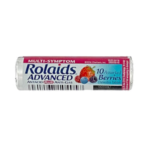 One roll of Rolaids Multi-Symptom Advanced Antacid Plus Anti-Gas 10 Tablets