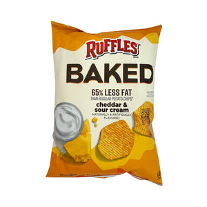 One unit of Ruffles Baked Cheddar & Sour Cream Potato Chips 1 7/8 oz