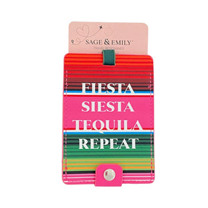 Sage & Emily Luggage Tag - Fiesta Siesta Tequila Repeat - Front View