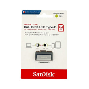 One unit of SanDisk Dual Drive USB Type-C 64 GB