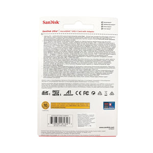 SanDisk MicroSDHC UHS-I Card w/ Adapter 16GB - Back
