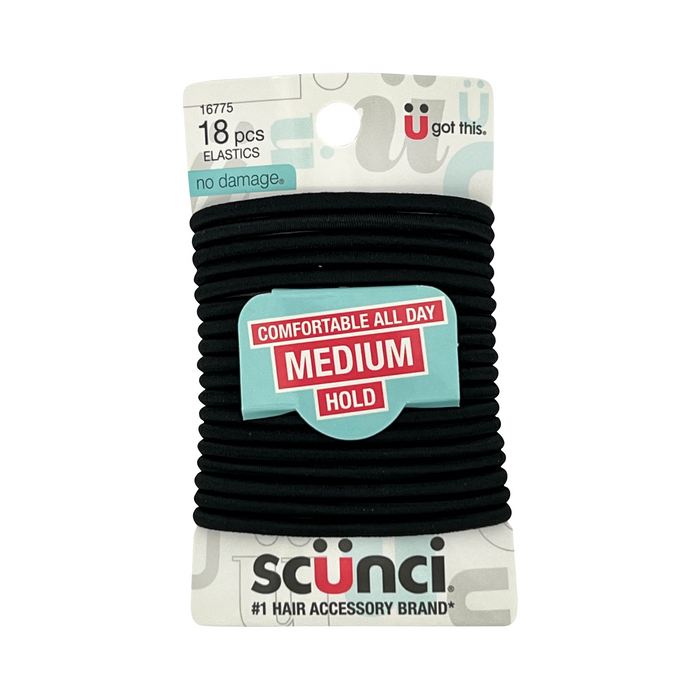 Scunci No Damage Medium-Hold Elastic Hair Bands 18 pc