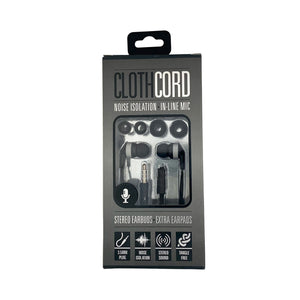 Sentry Cloth Cord Stereo Earbuds - Back Box