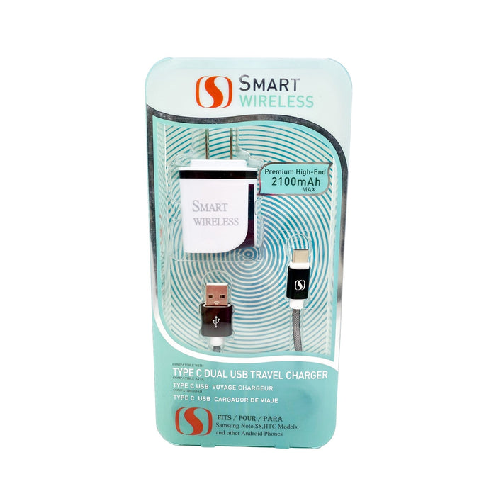 Smart Wireless Type C Dual USB Travel Charger
