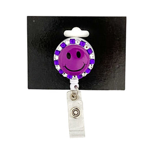 Smiley Face ID Badge Reel - Purple