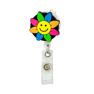 One unit of Smiley Flower Retractable Badge Holder