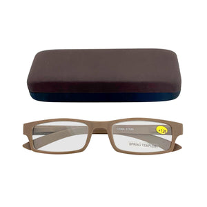 Soft Finish Reader Eyeglasses with Case - Brown