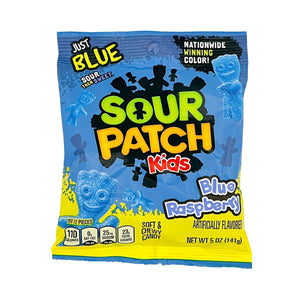 One unit of Sour Patch Kids Blue Raspberry Soft & Chewy Candy 5 oz