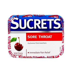 Sucrets Sore Throat Wild Cherry 18 lozenges
