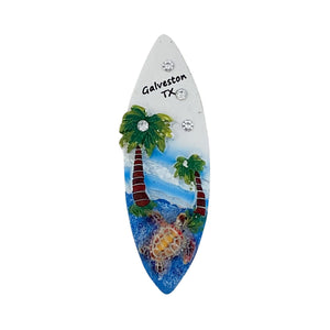 Surfboard - Turtle - Galveston TX - Blue Sand Magnet