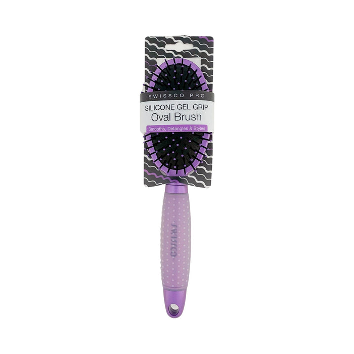 Swissco Pro Silicone Gel Grip Oval Brush Purple