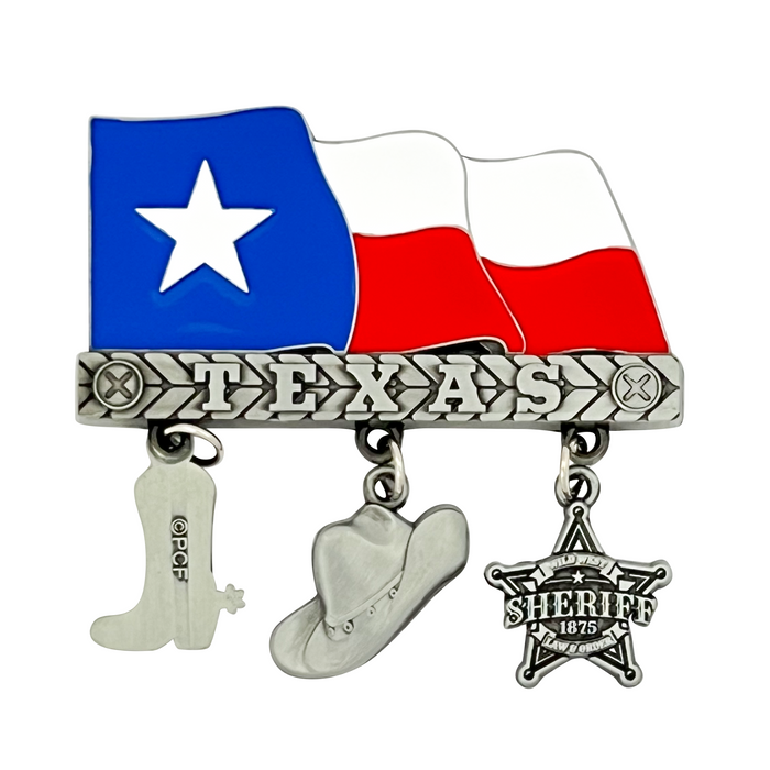 Texas Boot Cowboy Hat Star Magnet