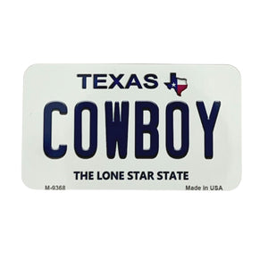 One unit of Texas Cowboy License Plate Magnet